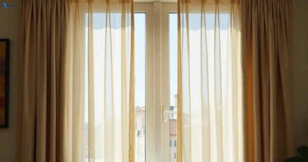 Dusty and dull curtains in pyrmont-nsw before steam cleaning